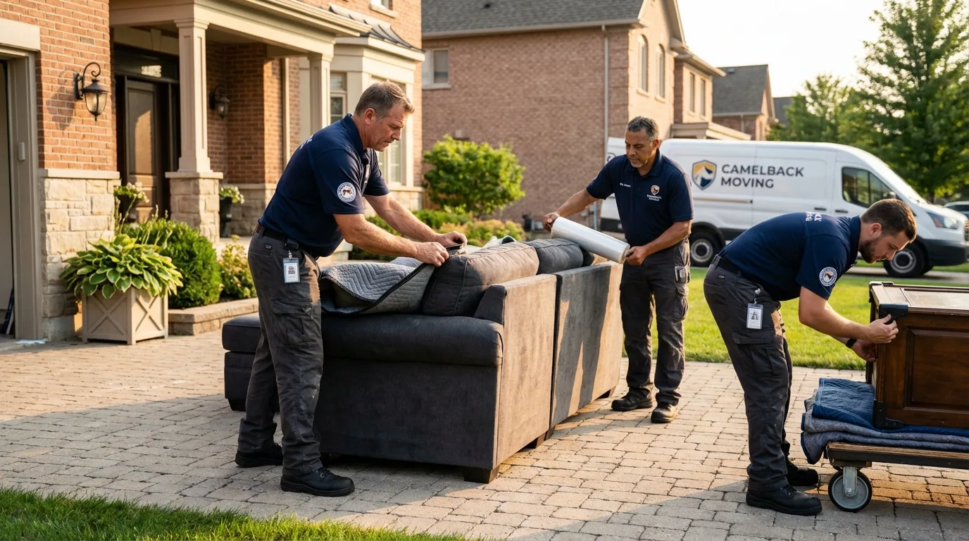 Large estate moving crew wrapping furniture in Arroyo Seco, NM